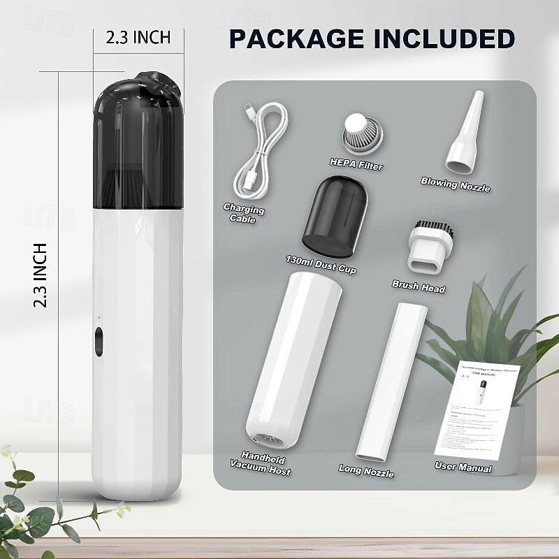 Car Vacuum Portable Handheld Vacuum Cleaner 4-in-1 Compact Vacuum for Car Cleaning Electric Mini Vacuum with 3 Nozzles 2025 - $39.99 –P4
