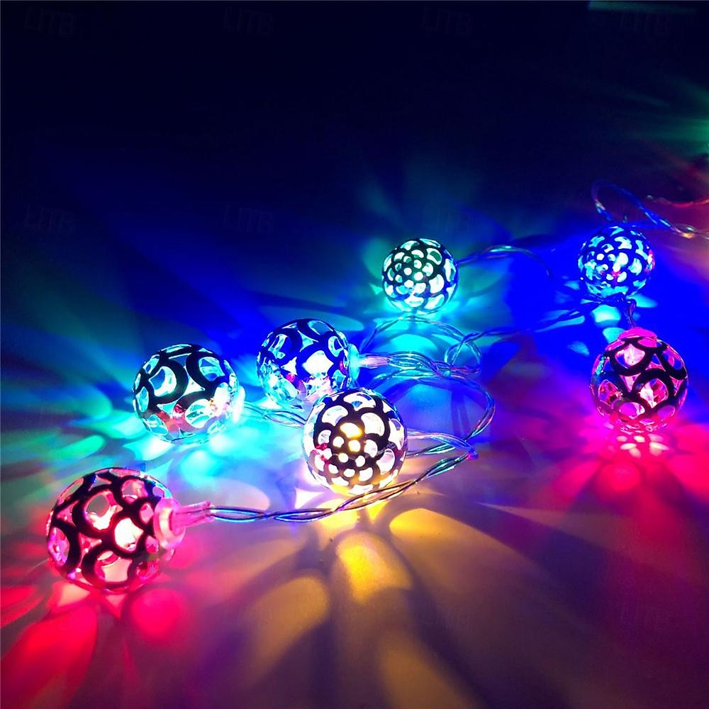 elegant bryllupsmottak fest led marokkansk mønster ball string lys, juledekorativt nattlys for julefestival, bryllup, fest og gårdsplass 1 stk. 2025 - $14.49 –P10