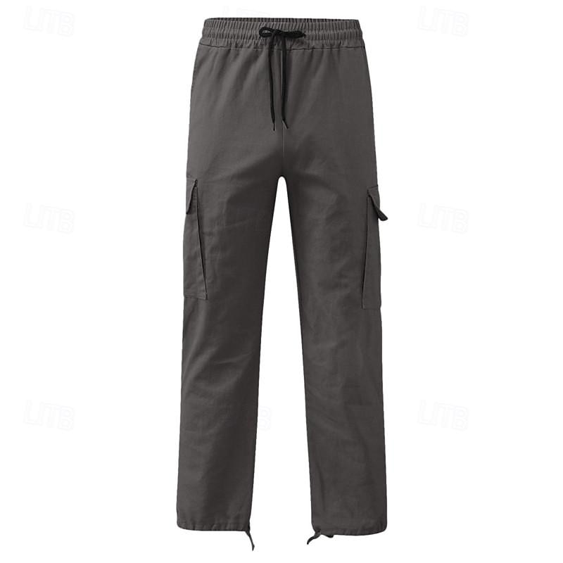 Herr Militärbyxor Cargo byxor Snörning Elastisk midja Flera fickor Slät Bärbar Utomhus Dagligen Camping och vandring Mode Klassisk Sjöblå Svart 2025 - $26.99 –P16
