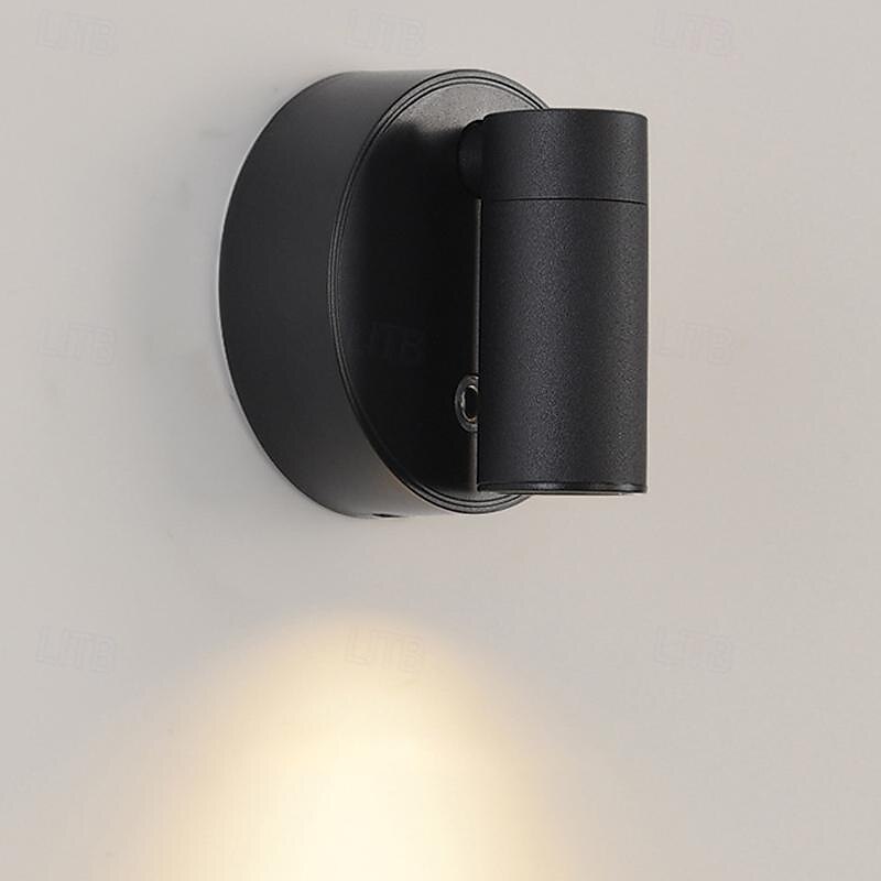 led vnitřní nástěnná světla 3barevný světelný zdroj 5w noční lampa na čtení bodová světla ip44 akrylový hliník hotelový pokoj pro hosty ložnice 2025 - $33.99 –P2