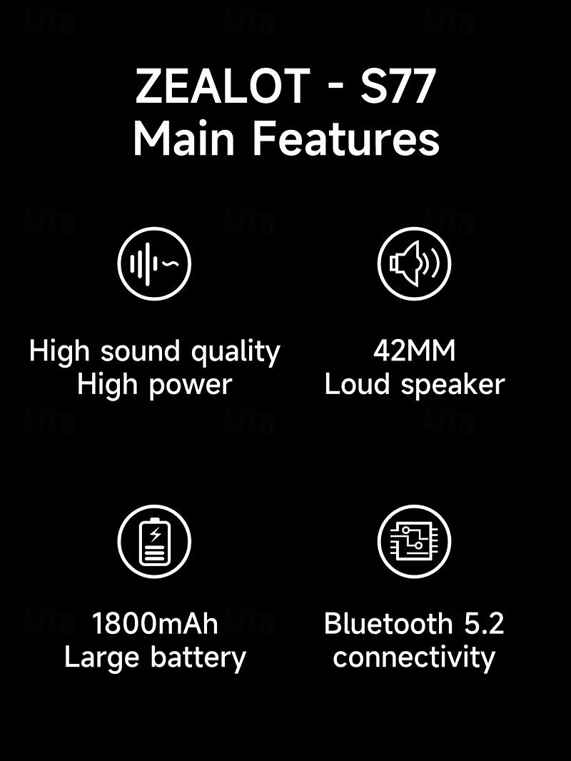 ZEALOT S77 Luidspreker voor buiten Bluetooth Speaker Bluetooth TF-kaart Voor buiten Waterbestendig Stereogeluid Spreker Voor PC Laptop Mobiele telefoon 2025 - $57.99 –P2