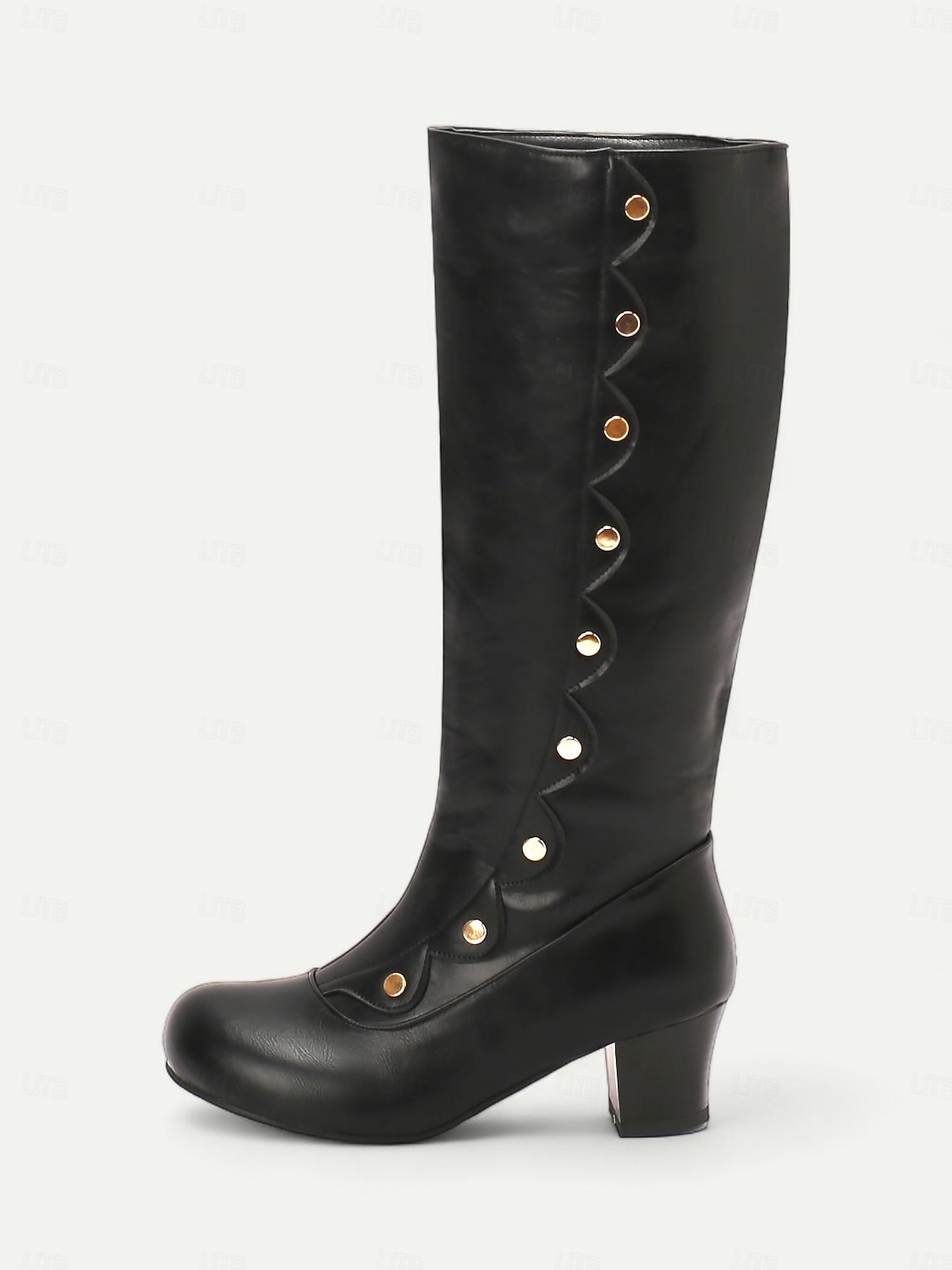 Damen Stiefel Knopfstiefel Retro Outdoor Arbeit Täglich Kniehohe Stiefel Knopf Blockabsatz Runde Zehe Elegant Vintage PU Schnalle Wein Schwarz Braun 2025 - $69.99 –P3