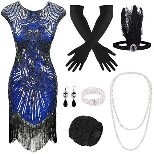 sachin and babi light blue dress Roaring 20s 1920s Cocktail Dress Knee Length Flapper Dress Dress Outfits  The Great Gatsby Charleston Wedding Guest Sequins Tassel Fringe Feather  Fancy Dress Women's New Year Masquerade Party Evening 2026