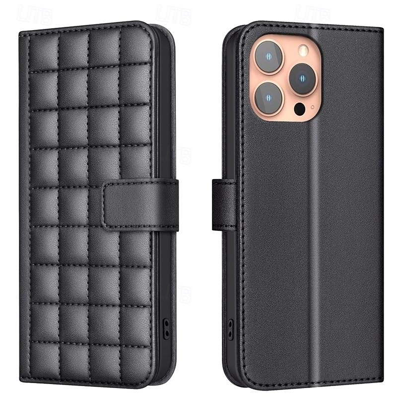 telefono Custodia Per iPhone 16 15 14 Pro Max Plus iPhone 13 12 11 Pro Max Copertura Posteriore con Supporto Magnetico Cerniera Retrò TPU Pelle PU del 2025 a $13.99 –P1