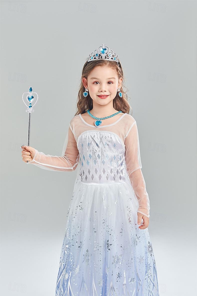 Ledové království Pohádka Princeznovské Elsa Květinové šaty Téma Party Kostým Tylové šaty Sladká Lolita Filmové kostýmy for Dívčí Děti Karneval Večírek 2025 - $38.99 –P5