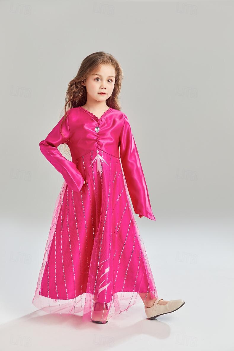La Reine des neiges Conte de Fées Princesse Elsa Anna Tenues Robe de demoiselle d'honneur Costume de soirée à thème Cosplay Cosplay de Film for Fille Enfants Carnaval Nouvel An Fête / Soirée de 2025 ? $22.99 -P4