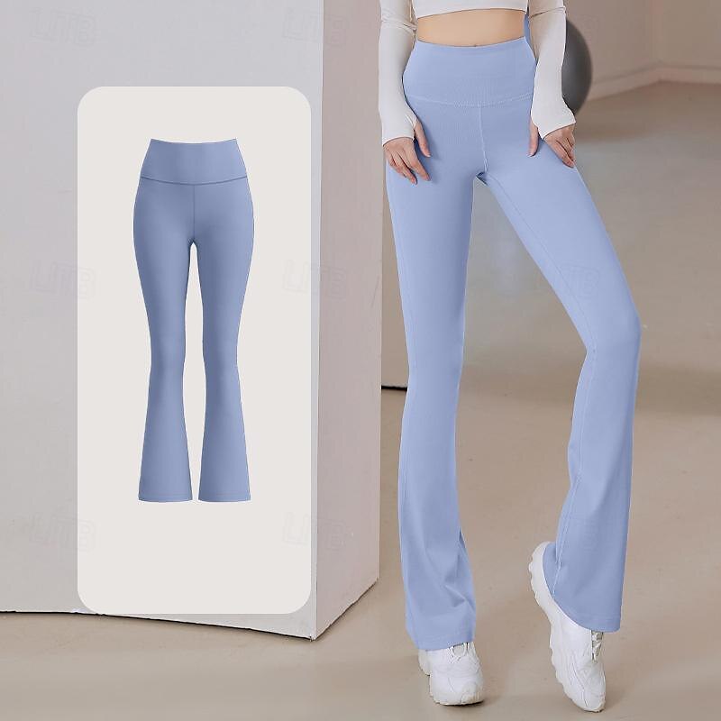 Dam Yogabyxor Utsvängda byxben Elastiskt midjeband Hög midja Yoga Gymträning Pilates Trikåer Mörkgrå Svart Blå sporter Sportkläder Elastisk Smal 2025 - $16.49 –P8