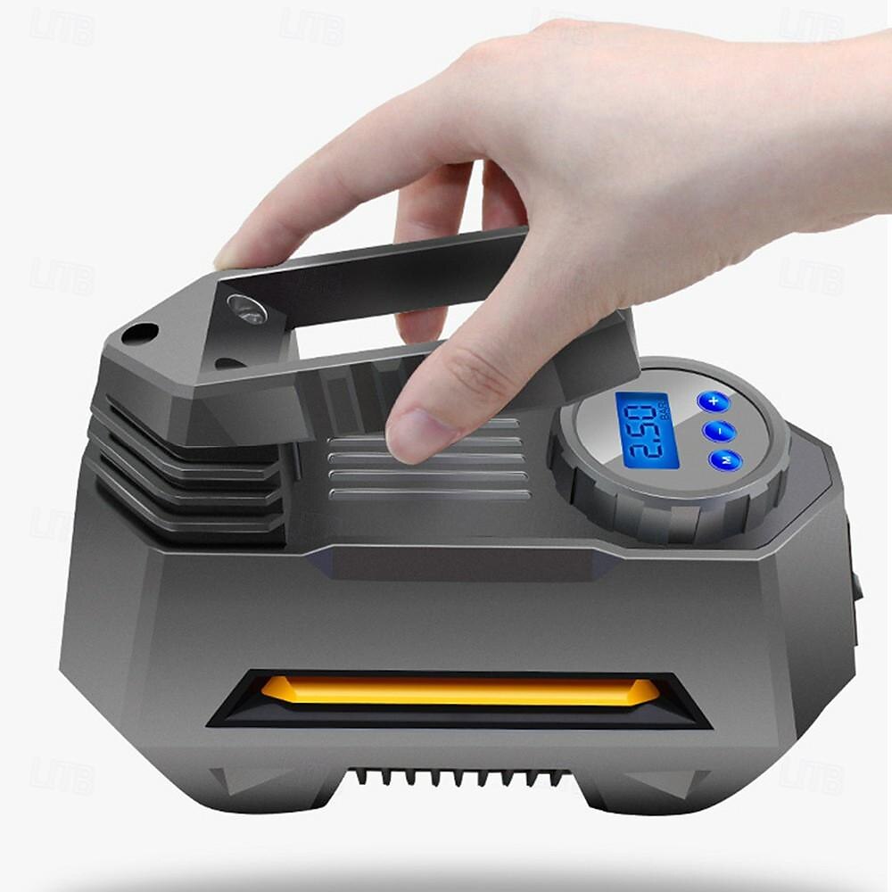 digital däckinflator luftkompressor däckpump 100 psi 12v med 2 sätt att skruva  & klämma på ventilanslutningsbilen 2025 - $38.99 –P9
