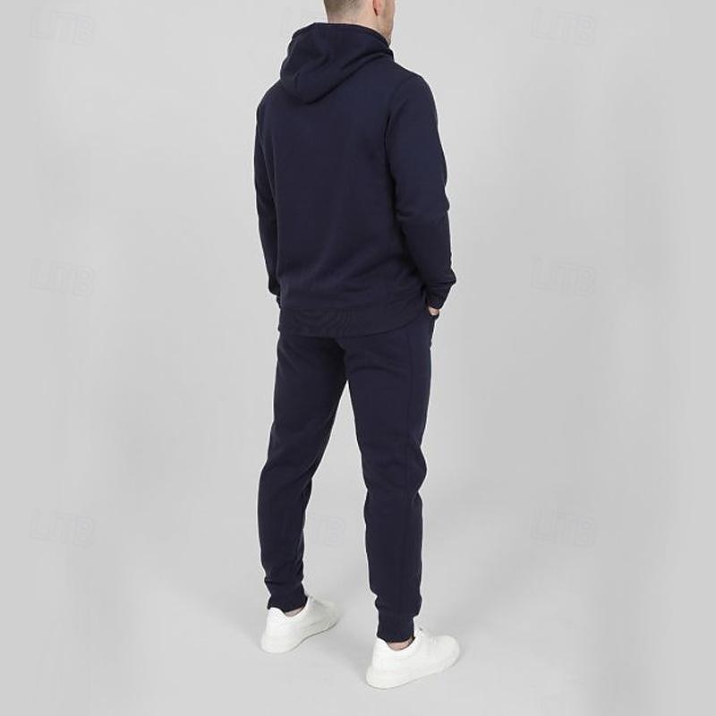 Men's Tracksuit Jogging Suit 2 Piece Full Zip Casual Fall Long Sleeve Breathable Soft Fitness Gym Workout Running Sportswear Activewear Color Block Dark Grey Black White 2025 - $27.99 –P13