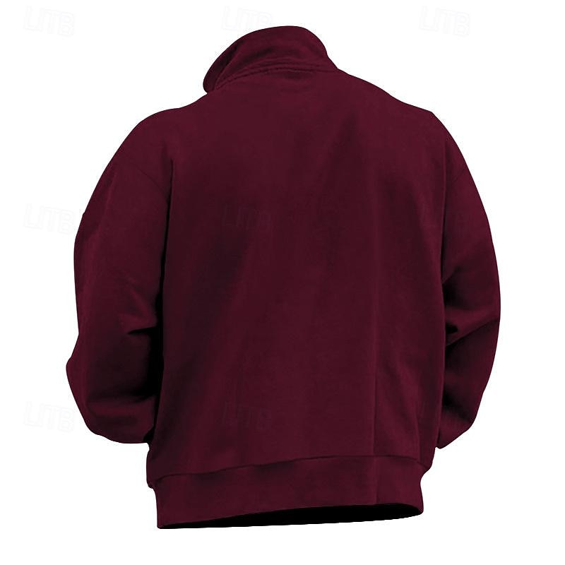Per uomo Maglia Felpa con zip corta Aalbicocca Nero Bianco Vino Rosso Mezza zip Semplice Sport & Outdoor Quotidiano Ferie Poliestere Streetwear Essenziale Casual Autunno & Inverno Abbigliamento Felpe del 2026 a $28.99 –P8