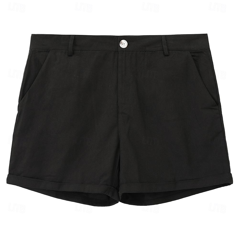Férfi Rövidnadrágok Chino Shorts Bermuda nadrág Munkanadrág Gombok Zseb Sima Mokaszinok Rövid Szabadtéri Napi Alkalmi Utcai sikk Stílusos Fekete Sötétkék 2025 - $23.99 –P6