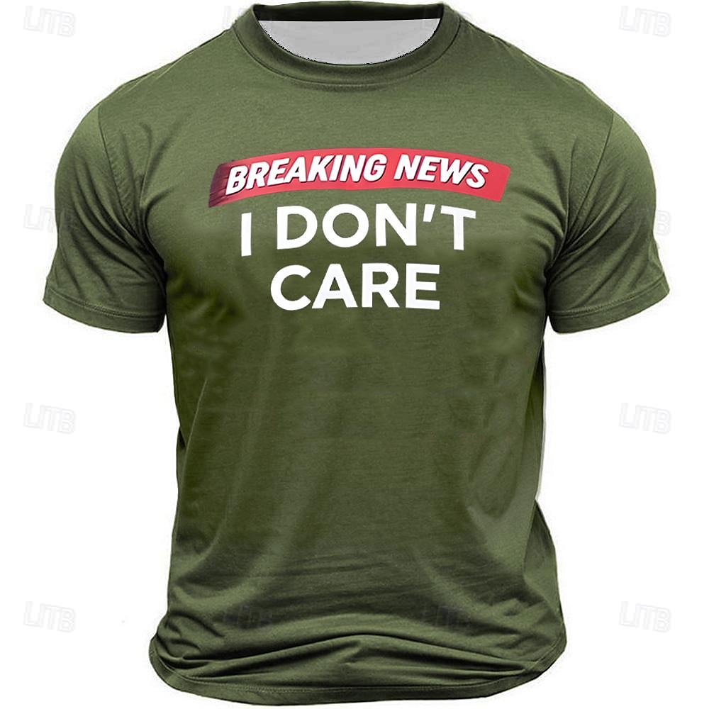 T-shirt graphique pour homme 'Actualités de dernière minute je m'en fiche' T-shirt d'attitude sarcastique à manches courtes de 2025 ? $15.99 –P4