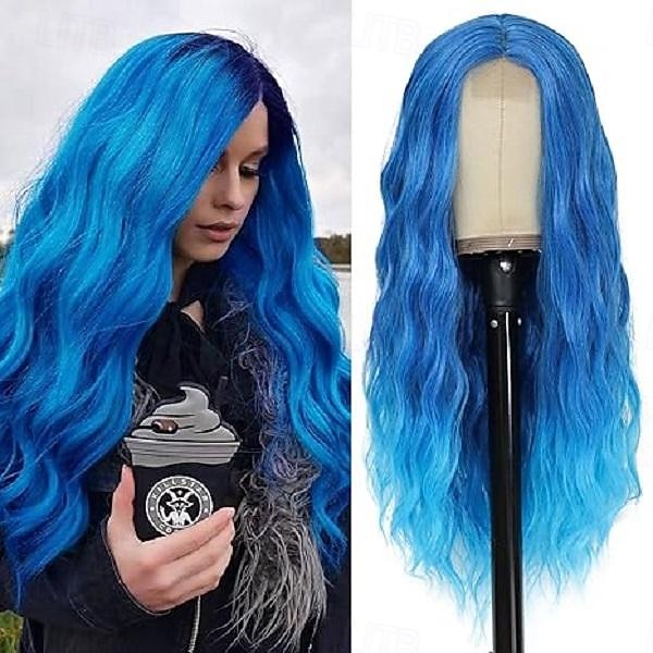 Peruca Loira - Perucas Longas e Onduladas para Mulheres com Parte Central Sem Renda Peruca Sintética Cacheada Natural de 26 polegadas Fiber Resistente ao Calor para Uso Diário e Festas de Halloween de 2026 por $18.99 –P5