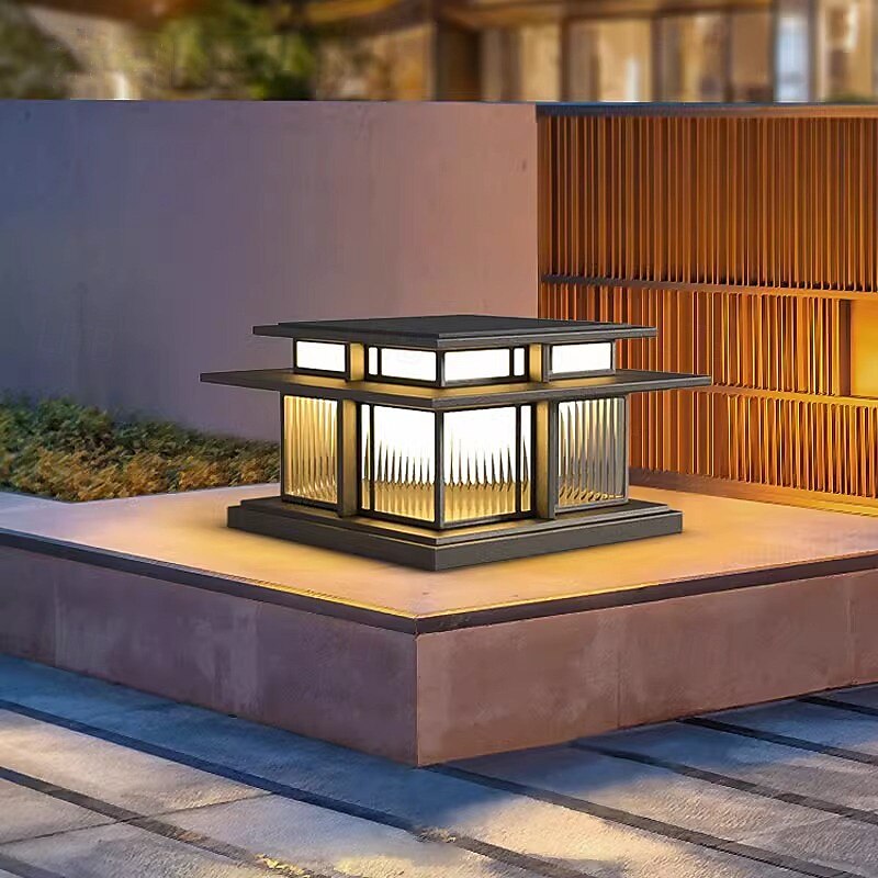 luz de parede externa led branco quente 35/42 cm 1 luz estilo chinês luzes de coluna à prova d'água luzes de poste de pátio e27 lâmpada de poste de acrílico transparente 110-240v de 2025 por $265.59 –P2
