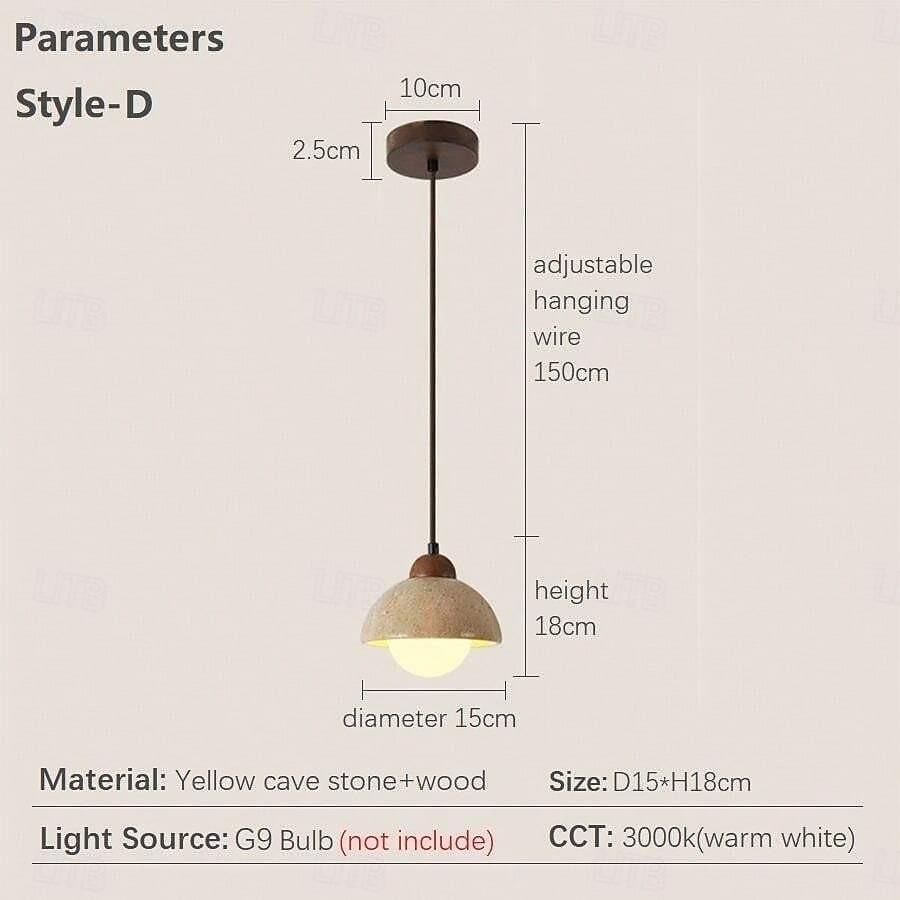 LED Pendant Light Warm White 1-Light Nordic Vintage Stone Hanging Light Restaurant Bar Chandelier Single Head Hanging Lamp for Corridor Aisle Lighting Fixtures 85-265V 2025 - $143.99 –P3