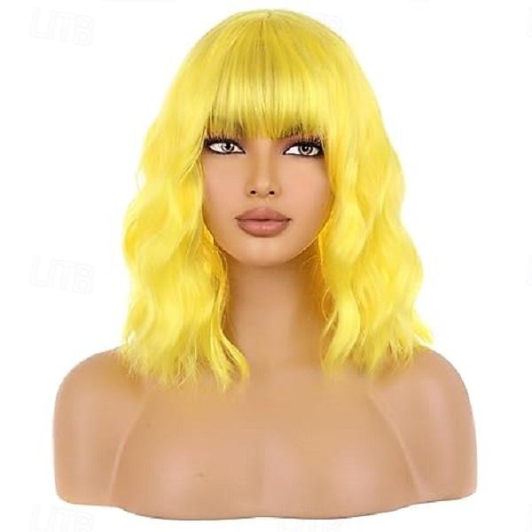 Szőke Ombre Paróka Rövid Bob Paróka Rövid Göndör Hullámos Paróka Frufrukkal Nőknek Hőálló Szintetikus Haj Parókák Mindennapi Használatra Cosplay Paróka Paróka Sapkával Halloween Parókák 2025 - $20.99 –P4