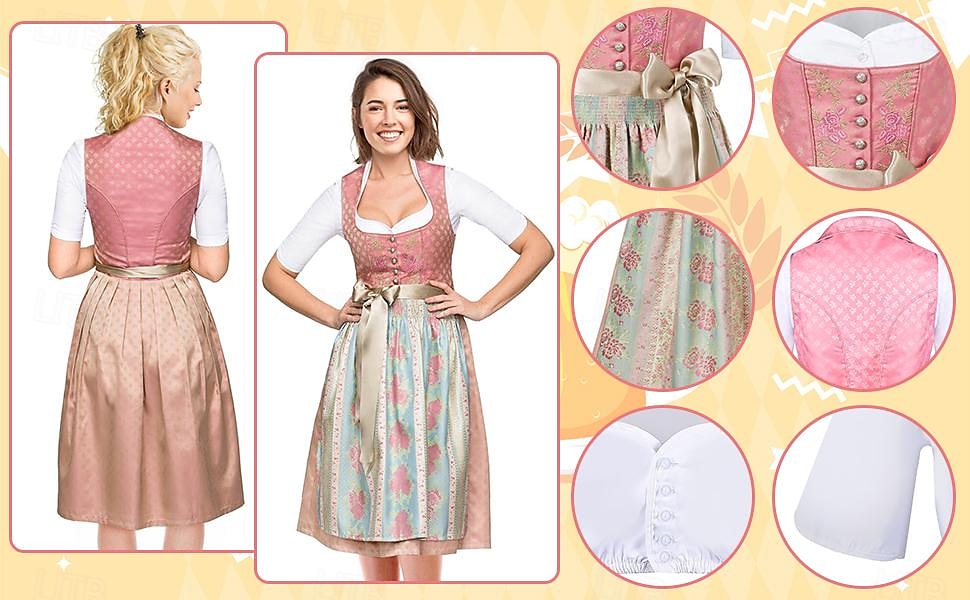 Oktoberfest Outfits Schort Dirndl hulp in de huishouding Duits München Weiden Dames Doek in traditionele stijl 2025 - $68.99 –P2