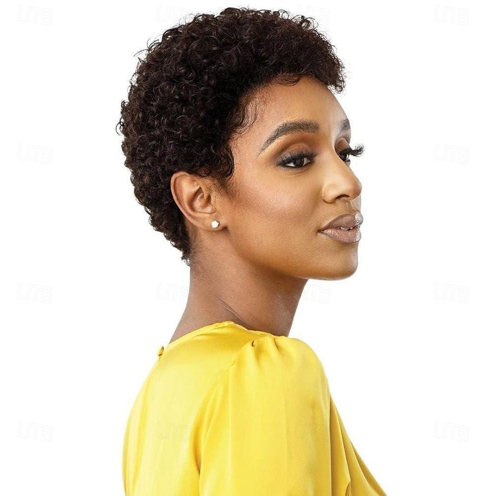 kort krullend menselijk haar pruiken voor vrouwen 100% Braziliaanse maagd kort menselijk haar pixie-cut pruiken korte bob krullend niet-kant menselijk haar pruiken 2025 - $47.99 –P2