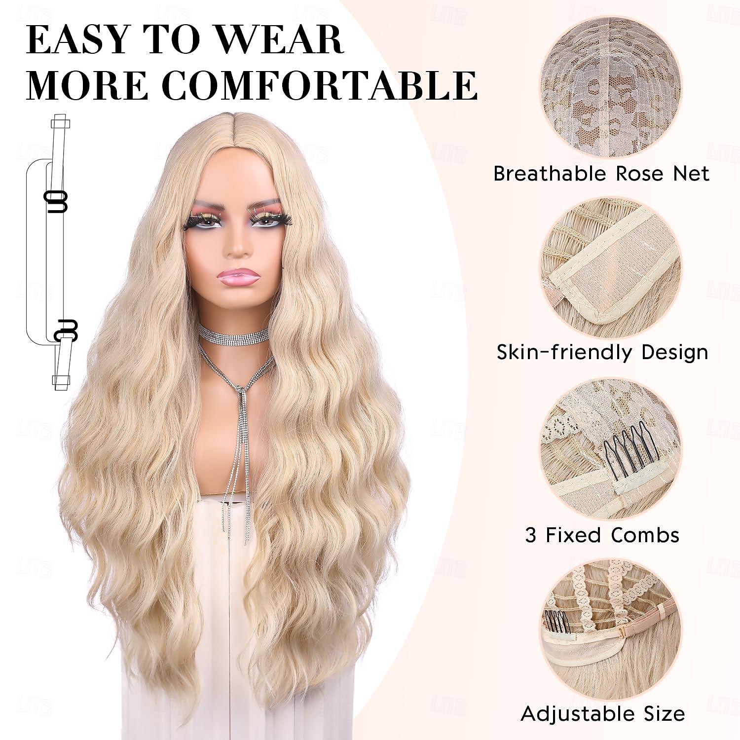 Synthetische Perucque Rechte Middeldeel Perucque Lange Rood Blauw Gember Ombre Groen Blonde Synthetische Haar Vrouwen Cosplay Zachte Feest Halloween Perucques 2025 - $20.99 –P11