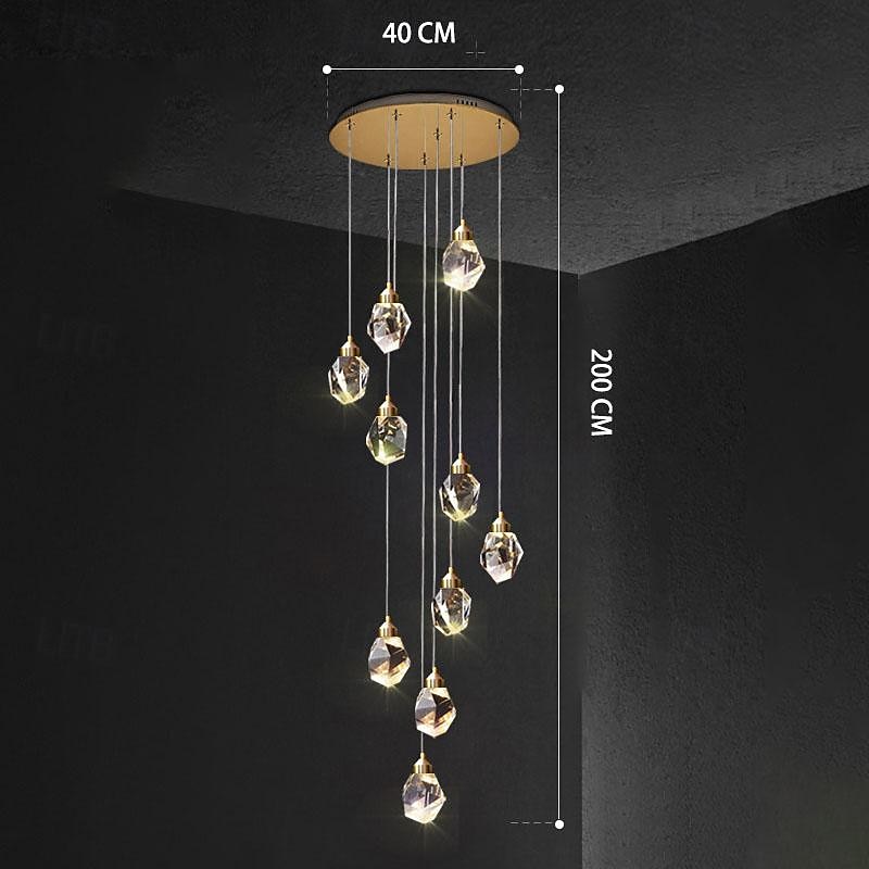 LED Pendant Light Dimmable  1/3/5/7/10/15-Light Nordic Glass Ball Home Decor Modern Crystal Chandelier Simple Home Decoration Chandelier Dining Room Bar Counter 85-265V ONLY DIMMABLE WITH REMOTE CONTROL 2025 - $67.99 –P8