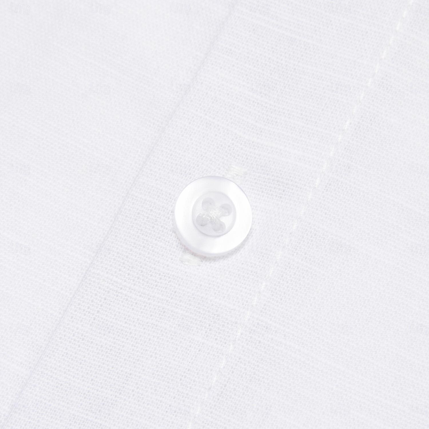 Voor heren linnen overhemd Wit Korte mouw Effen Kleur Bloemig Grafisch Strijkijzer Overhemdkraag Buiten Grafisch Kleding Casual / Dagelijks 2025 - $16.49 –P3