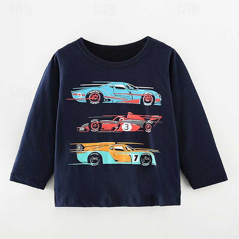 Băieți 3D Grafic Mașină Tricou Manșon Lung Primăvară Toamnă Modă De Bază Copii mici (4-7 ani) 4-7 ani Stil Nautic În aer liber Casual Zilnic Fit regulat 2025 - $10.49 –P1