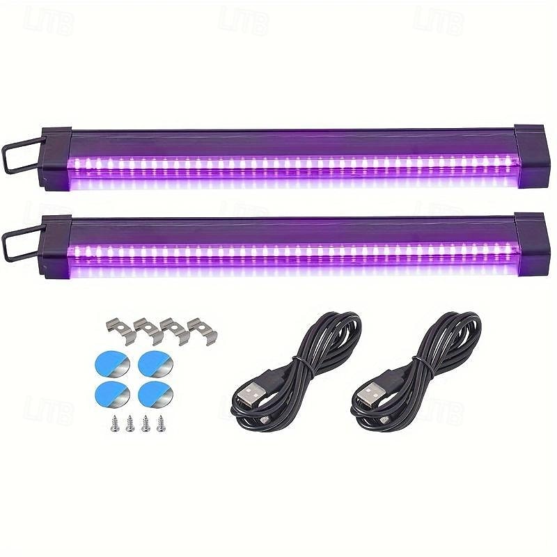2st usb uv led blacklight bar 28cm hög intensitet - 385-400nm ultraviolett ljuseffekt för halloween club party disco scenbelysning - lågspänning 5v med på/av-brytare, icke vattentät 2025 - $20.99 –P3