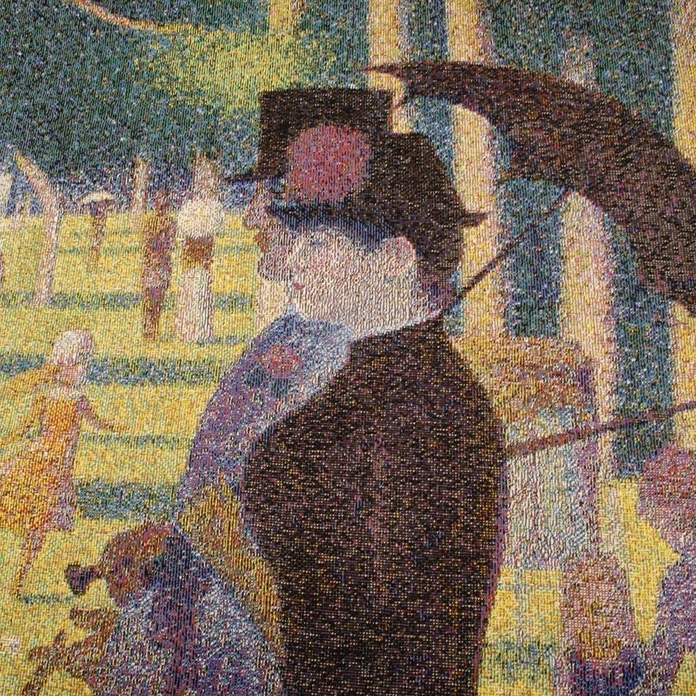 jacquard woven tapestry gobelin aubusson wall art hanging aubusson large tapestry reproduction loom weaving cotton un dimanche après-midi à l'île de la grande jatte (without tassels and rod) de 2025 ? $144.99 –P1