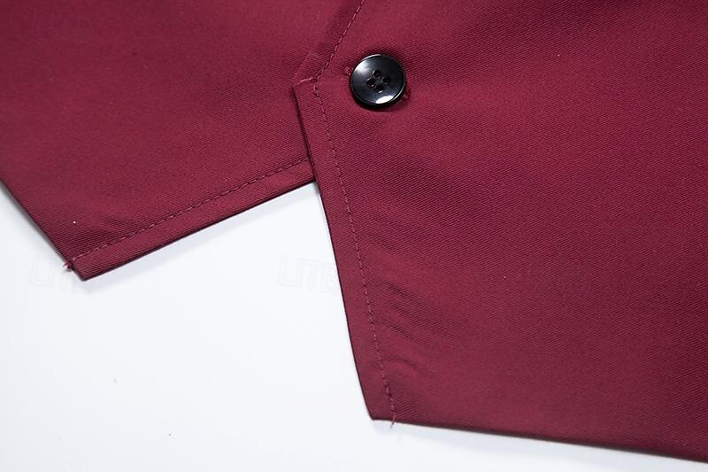 Hombre Chaleco Ropa Cotidiana Vacaciones Noche Vintage Moda Primavera & Otoño Botón Poliéster Cómodo Plano Botonadura Simple Escote en Pico Ajuste regular Negro Burdeos Azul Marino Oscuro Chaleco 2025 - $32.99 –P8