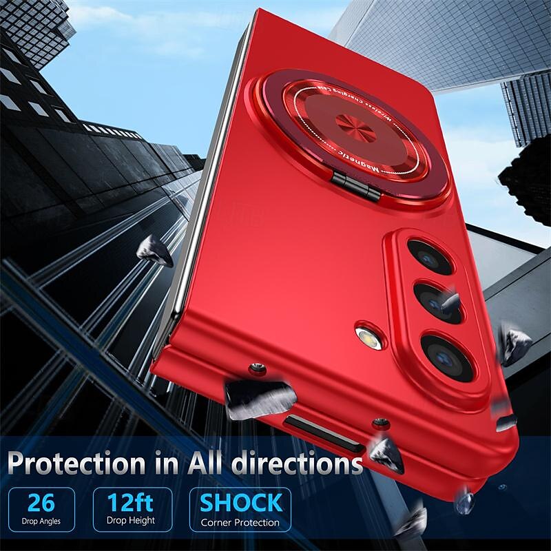 Phone Case For Samsung Galaxy Z Fold 7 Z Fold 6 Z Fold 5 Magnetic Adsorption with Stand Holder Support Wireless Charging Shockproof PC 2025 - $20.99 –P2