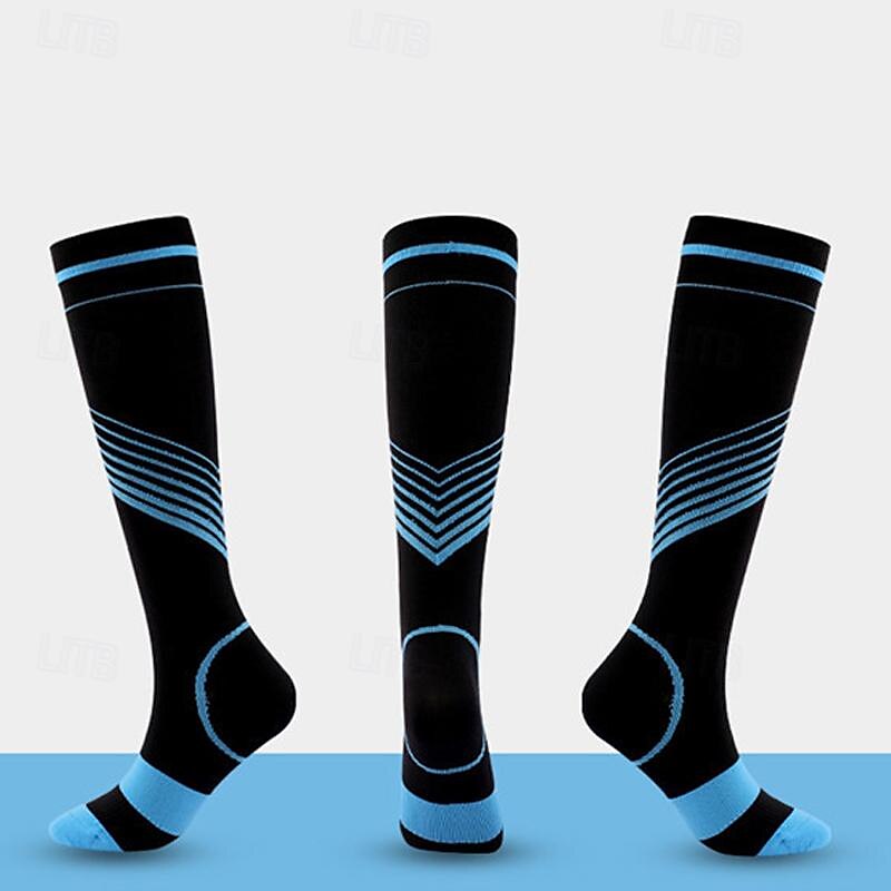 Compression Socks Athletic Sports Socks Running Socks 1 Pair Color Block Men's Tube Socks Anti-Slip Breathable Sweat wicking Comfortable Gym Workout Basketball Running Jogging Cycling Sports Color 2025 - $7.99 –P6
