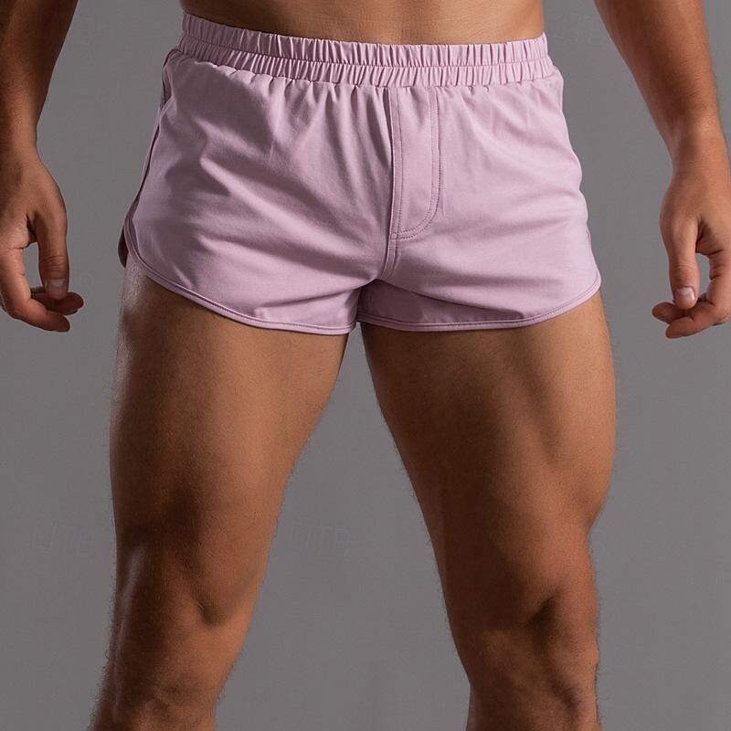 Herr Rosa shorts Atletiska shorts Casual shorts Elastisk midja Ensfärgat Komfort Andningsfunktion Kort Utomhussport Dagligen Badning Stylish Ledig / Sportig Svart Vit Microelastisk 2025 - $24.99 -P1