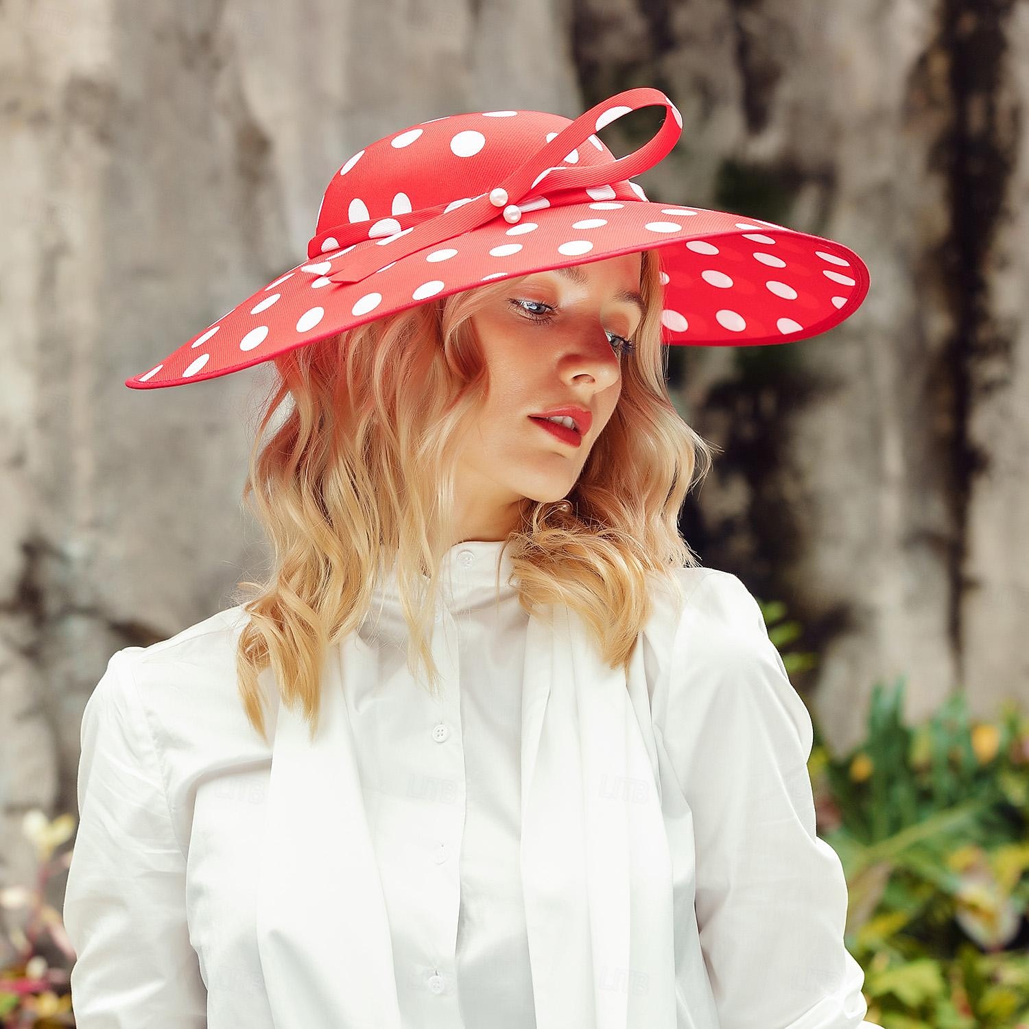 kalapok fiber bowler / cloche sapka napkalap cilinder esküvői tea party elegáns aranyos masnival pöttyös fejfedő 2025 - $30.99 –P7