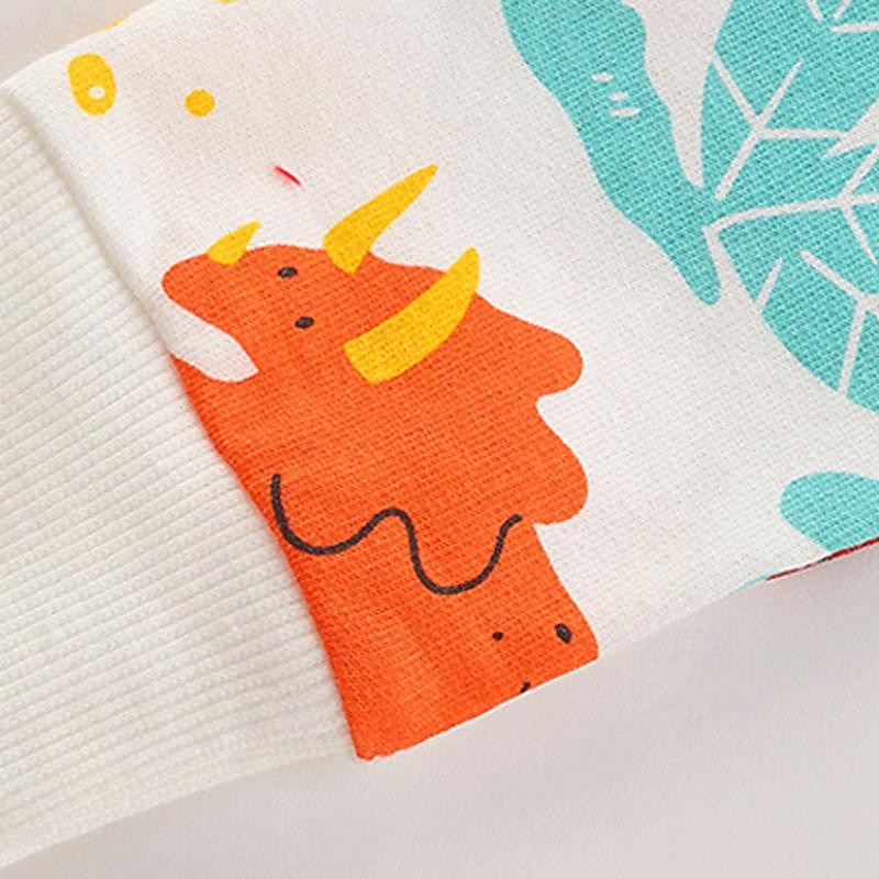 Poikien 3D Piirretty Dinosaurus College Pitkähihainen Kevät Syksy Muoti Perus Pikkulapset (4-7 vuotta) 4-7 vuotta Tiukka pyöreä kaula-aukko ulko- Kausaliteetti Päivittäin Normaali 2025 - $15.99 –P3