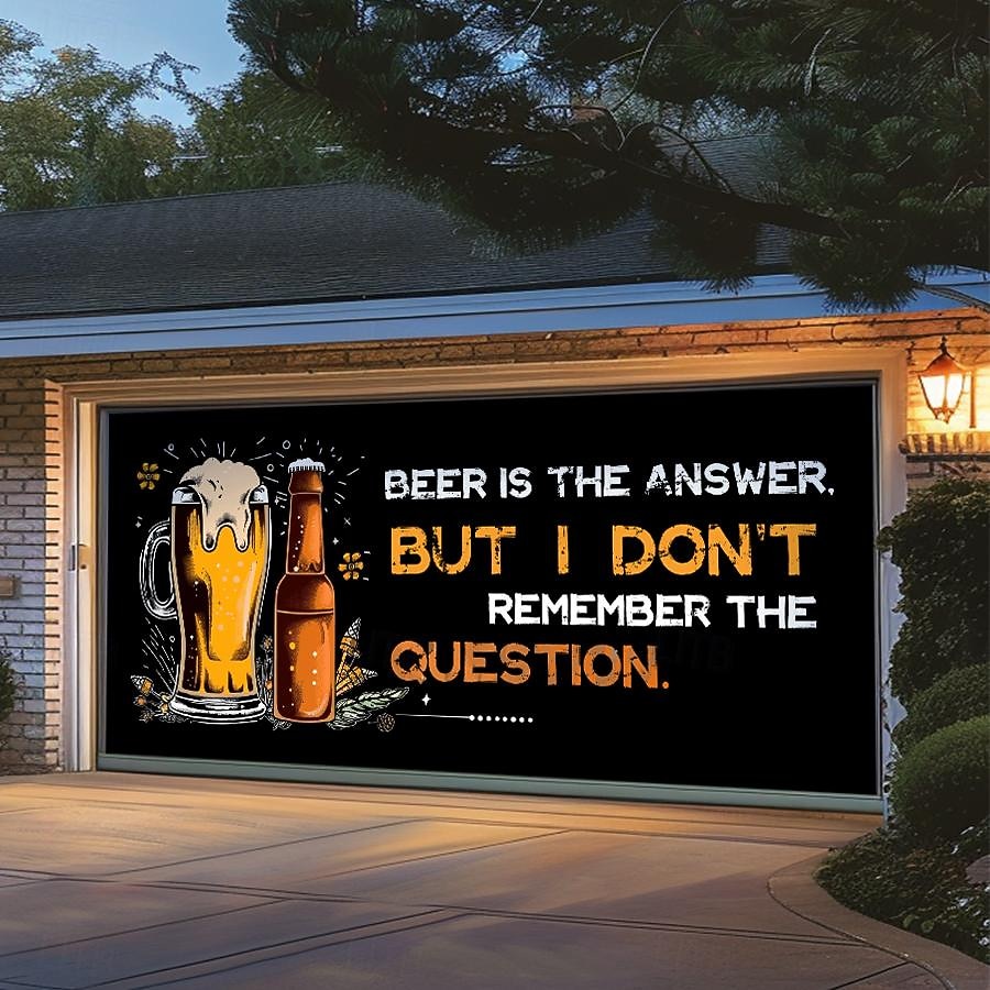 Outdoor Garage Door Cover Banner Beer Vintage Slogan Farmhouse Large Backdrop Decoration for Holiday Outdoor Garage Door Home Wall Decorations 2026 - $29.99 –P2