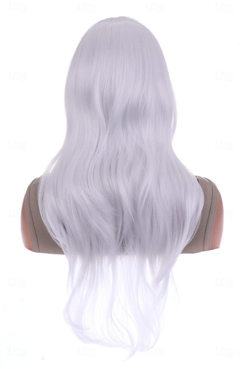 Parrucche lunghe 28 pollici 70 cm capelli ricci e ondulati parrucche resistenti al calore per le feste di Halloween e cosplay bianche puro del 2025 a $19.99 –P8