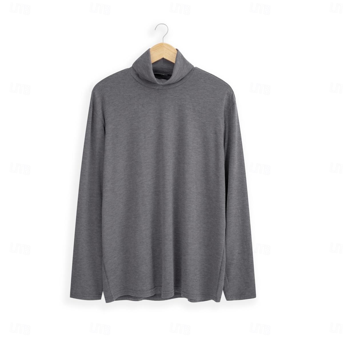 Men's T Shirt Turtleneck shirt Long Sleeve Shirt Long Sleeve Rolled collar Spring &  Fall Holiday Casual Comfortable Essential Vacation Holiday Weekend Black White Wine Top Tee for Men 2025 - $18.99 –P8