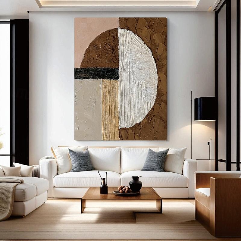 beige braun Malerei handgemachte braun Wabi Sabi Kunstwerk Ölgemälde handgemalt strukturierte Ölgemälde beige Ölgemälde braun abstrakte Leinwand Kunst moderne horizontale Dekor Kunst 2025 - $116.99 –P11