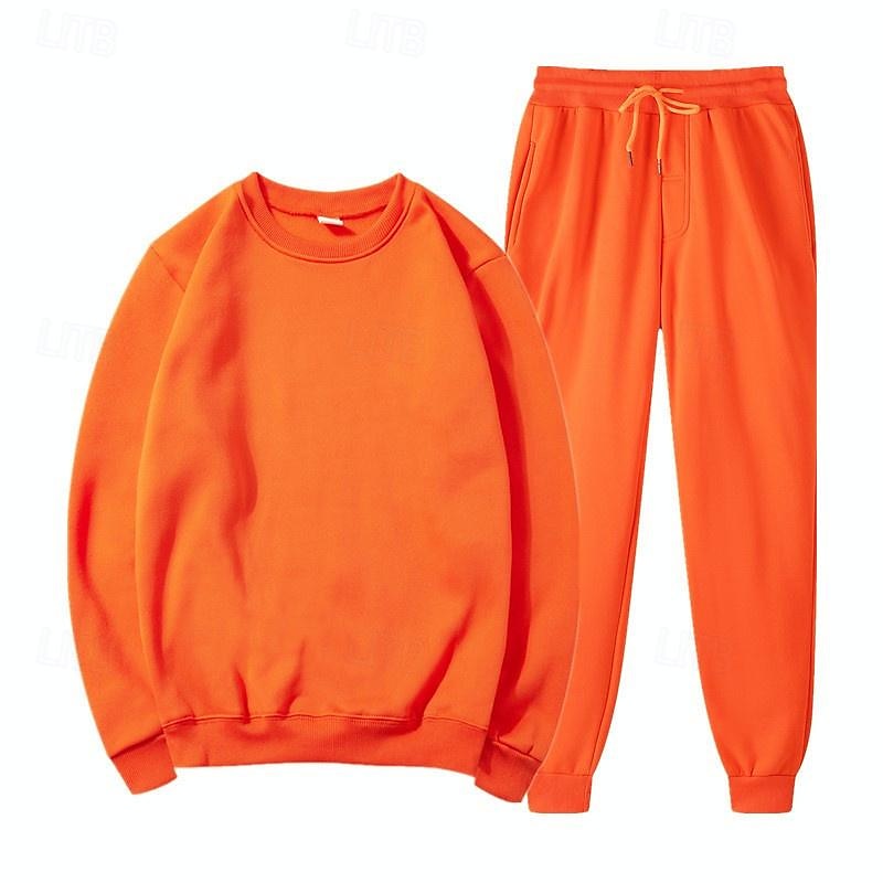 Herre Joggedress sweatsuit Joggedresser Svart Blå Oransje lysegrå Crew-hals عادي 2 deler Sport & Utendørs Daglig Ferie Gatemote Grunnleggende Fritid Vår & Vinter Klær Gensere Gensere 2025 - $22.99 –P2