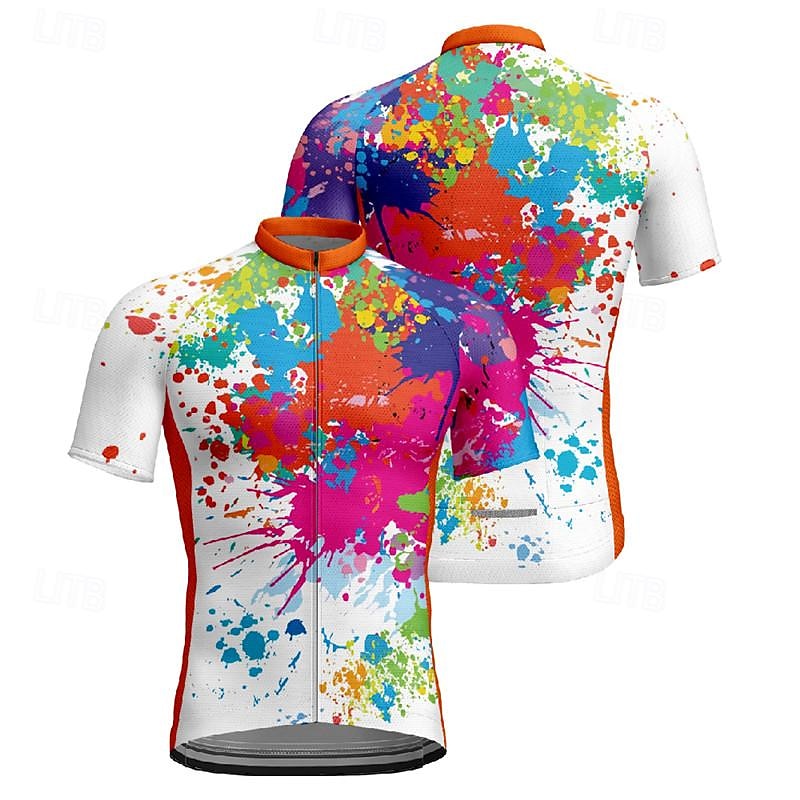 Herren Radtrikot Graffiti Kurzarm Fahhrad T-Shirt Trikot mit 3 Gesäßtaschen Mountainbike MTB Schnelltrocknend Anatomisches Design Feuchtigkeitsableitend Atmungsaktiv Sport Weiß Gelb Blau Bekleidung 2026 - $30.99 –P20