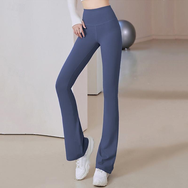 Dam Yogabyxor Utsvängda byxben Elastiskt midjeband Hög midja Yoga Gymträning Pilates Trikåer Mörkgrå Svart Blå sporter Sportkläder Elastisk Smal 2025 - $16.49 –P18