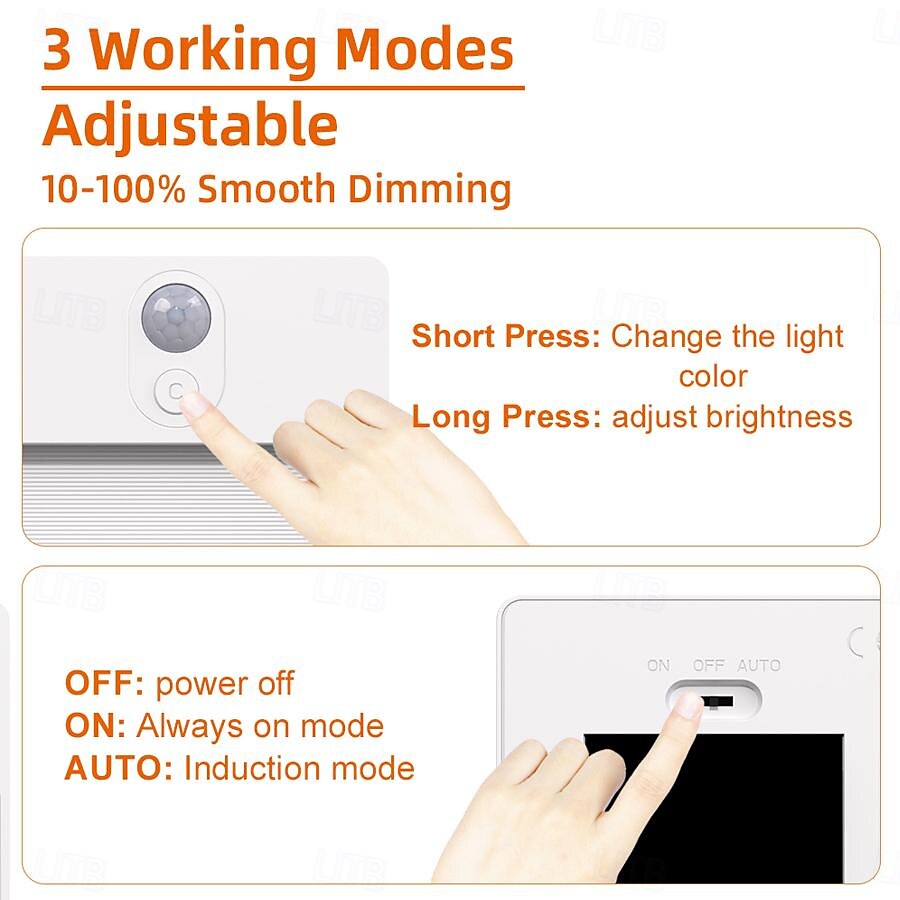 1pc LED Infrared Motion Sensor Night Light, Stepless Dimming Rechargeabl Night Light Automatic On/Off Adjustable Colors for Kitchen, Bedroom, Living Room, Hallway, Bathroom 2025 - $13.49 –P7