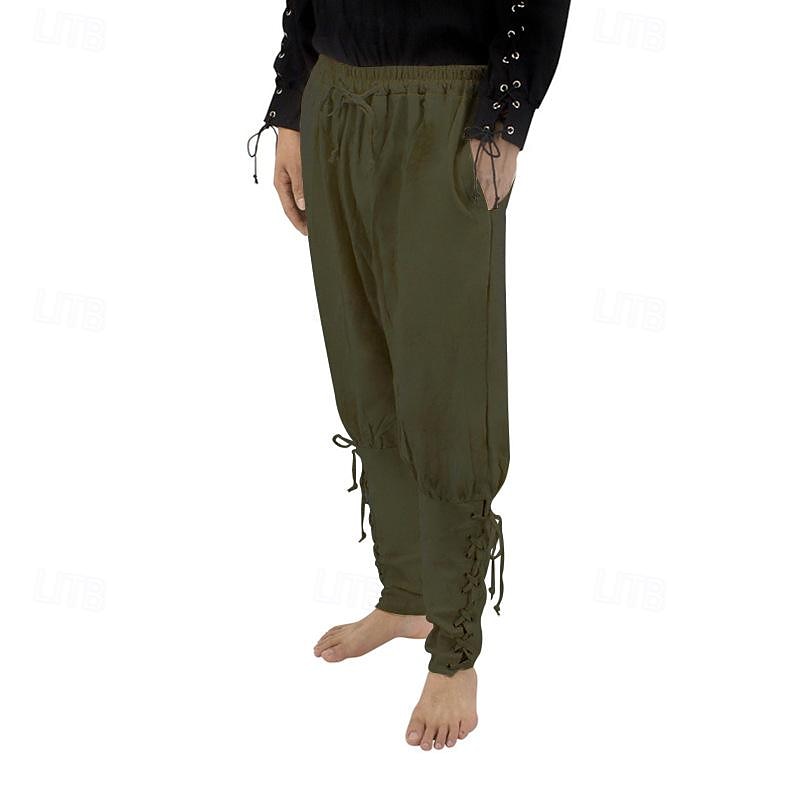 Retro Antiguo Medieval Renacimiento pantalones piratas Feria del Renacimiento caballero celta Ranger Color sólido Hombre Pirata Fantasía Víspera de Todos los Santos Carnaval Mascarada Rendimiento 2025 - $27.99 –P12