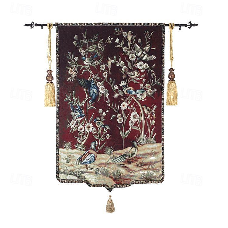jacquard kudottu kuvakudos gobelin aubusson seinälle ripustettu luonnonvaraiset linnut ja kukat begian seinäkudos kangaspuuvillakudotut olohuoneen makuuhuoneen sisustus (ilman tikkua ja tupsuja) 2025 - $129.99 –P4
