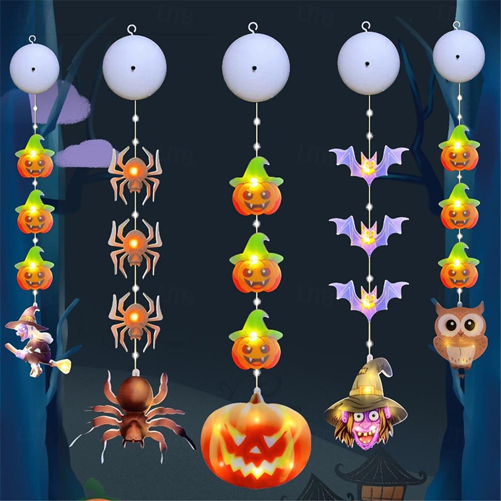 halloween dekorace závěsná lampa kožený drát lampa jack o lucerna přísavka sváteční provázek světlo vnitřní atmosféra dekorativní lampa sváteční party dekorativní lampa 1ks 2025 - $11.49 –P1