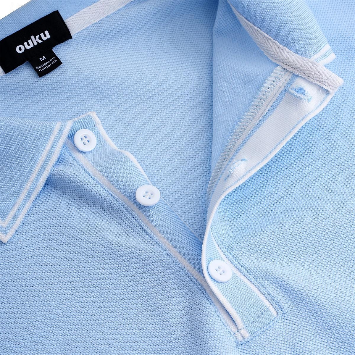 Herren Baumwoll-Poloshirt Golfshirt Arbeit Geschäft Gerippter Polokragen Klassisch Kurzarm Basic Modern Einfarbig Patchwork Knöpfe Frühling & Sommer Normale Passform Dunkelgrau Schwarz Burgunderrot 2025 - $22.99 –P15