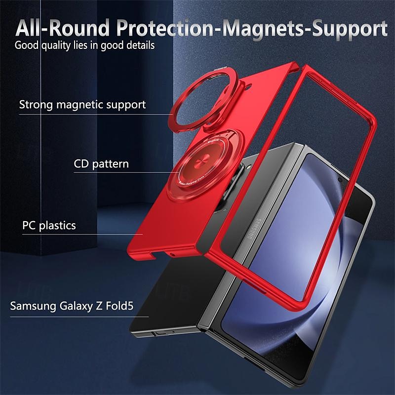 Phone Case For Samsung Galaxy Z Fold 7 Z Fold 6 Z Fold 5 Magnetic Adsorption with Stand Holder Support Wireless Charging Shockproof PC 2025 - $20.99 –P11