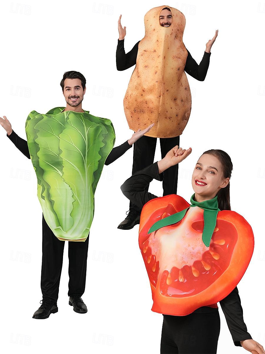 Vegetable Tomato Potato Carnival Costume Cosplay Costume Funny Costumes Adults' Men's Women's Cosplay Performance Party Halloween Carnival Masquerade Mardi Gras Easy Carnival Costume 2025 - $38.99 –P1