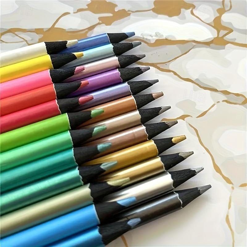 12/24 PCS Metallic Fluorescent Colored Pencils Wood Drawing Pencils Wooden Sketching Pencil Set Premium Non-toxic Art Pencils 2025 - $13.99 –P9