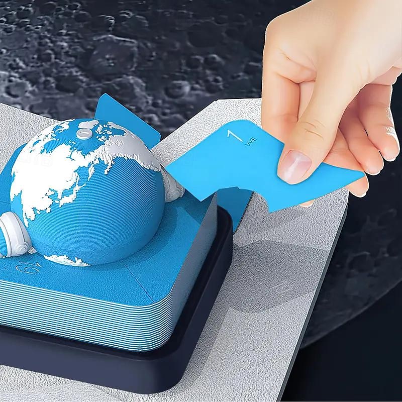 3d artă 2024 2025 calendar memo pad - creativ pământ hârtie sculptură notițe lipicioase cu calendare rupere planificator de zi cu zi limba engleză 2025 - $61.99 –P1